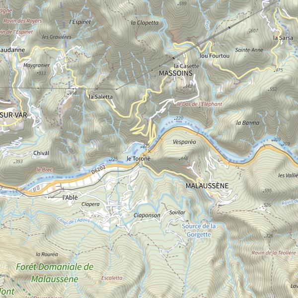 Plan cartographique de Malausséne