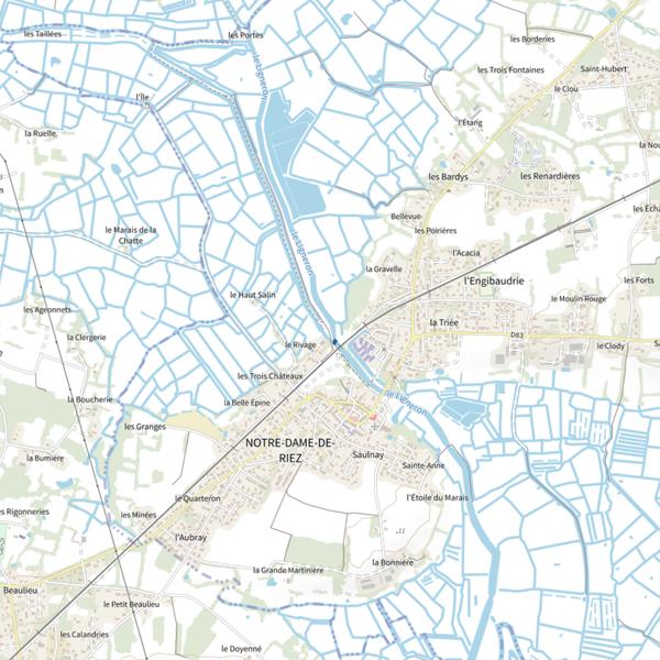 Plan cartographique de Marais de la Gruette, Notre Dame de Riez
