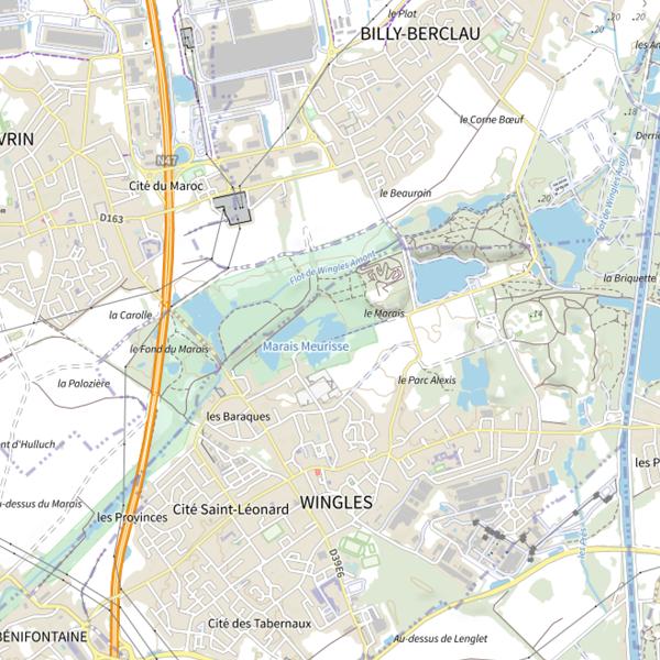 Plan cartographique de Marais Meurisse