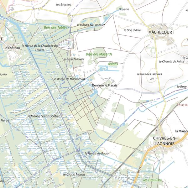 Plan cartographique de Marais Saint-Boétien