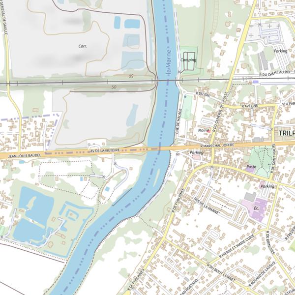 Plan cartographique de Marne Amicale des Pêcheurs à la Ligne de Trilport