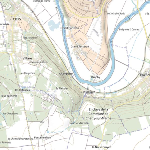 Plan cartographique de Marne La Perche Fertoise (Aisne)