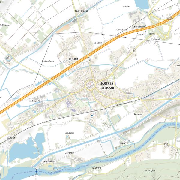 Plan cartographique de Martres-tolosane