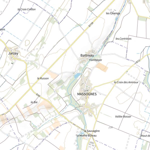 Plan cartographique de Mercure (Massognes)