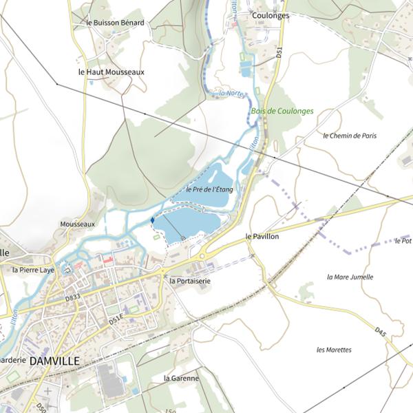 Plan cartographique de Mesnil sur Iton 1er étang communal