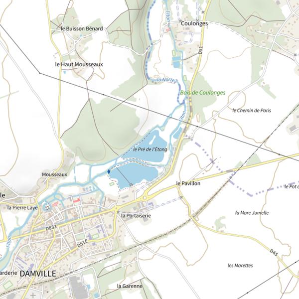 Plan cartographique de Mesnils-sur-iton
