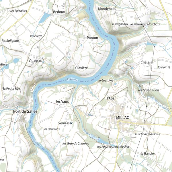 Plan cartographique de Millac (Aire de loisirs)