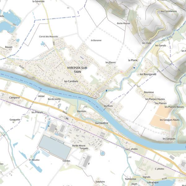 Plan cartographique de Mirepoix-sur-tarn