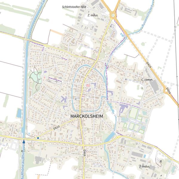 Plan cartographique de Mjc-La Bouilloire - Maison Culturelle de Marckolsheim