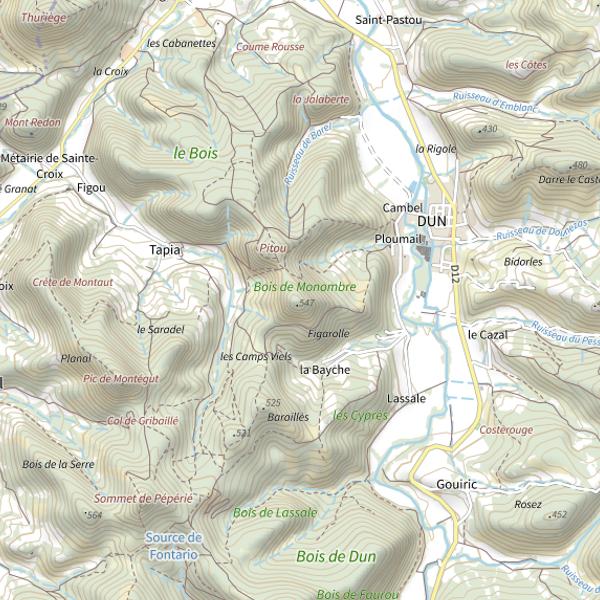 Plan cartographique de Monombre