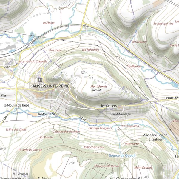 Plan cartographique de Mont Auxois