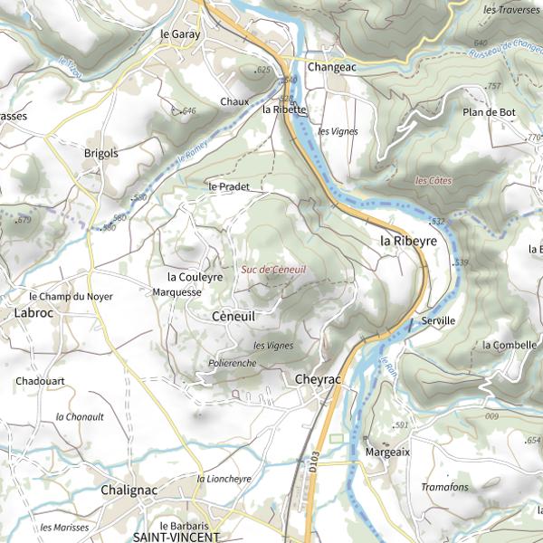 Plan cartographique de Mont Ceneuil