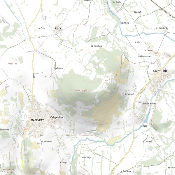 Plan cartographique de Mont Coupet