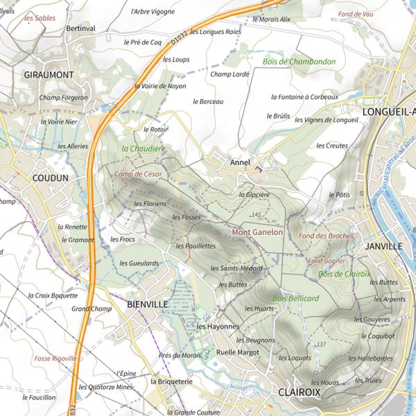 Plan cartographique de Mont Ganelon