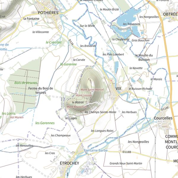 Plan cartographique de Mont Lassois