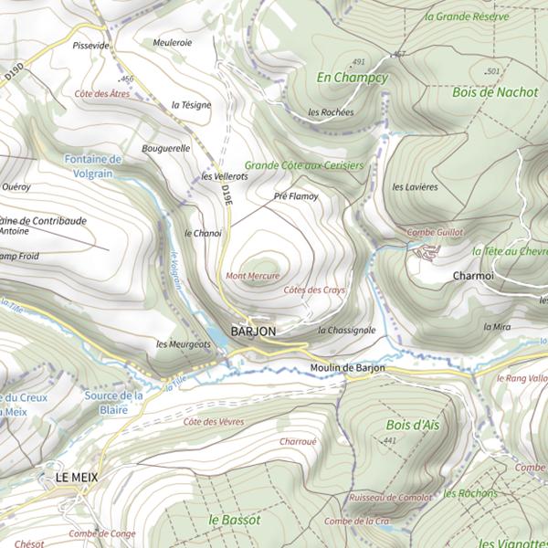 Plan cartographique de Mont Mercure