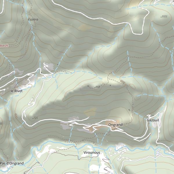 Plan cartographique de Mont Ongrand