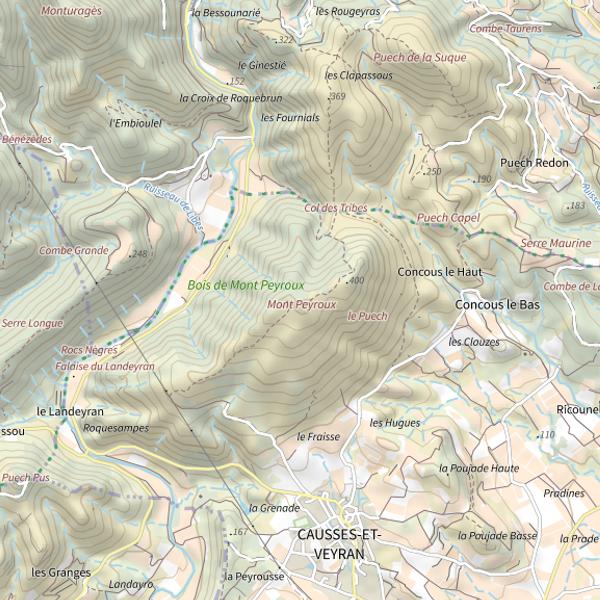 Plan cartographique de Mont Peyroux