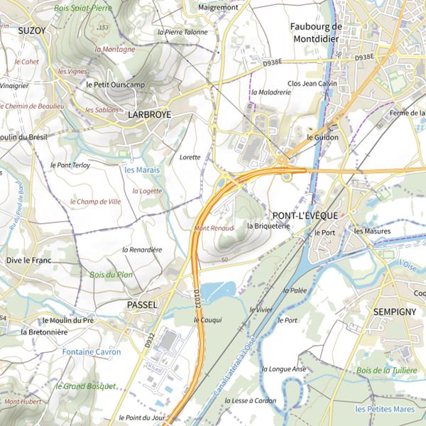 Plan cartographique de Mont Renaud