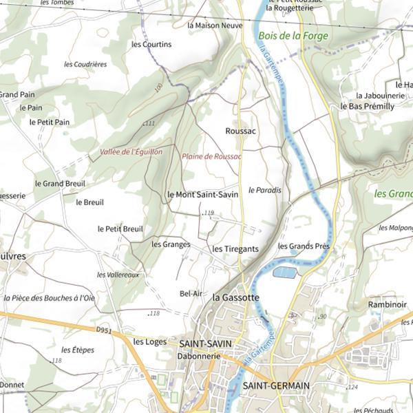 Plan cartographique de Mont Saint-Savin