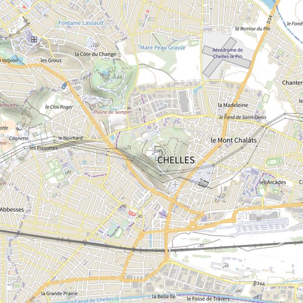 Plan cartographique de Montagne de Chelles