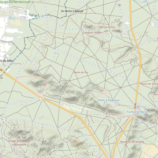 Plan cartographique de Monts de Fays