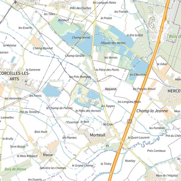Plan cartographique de Morteuil - L'Étang solitaire