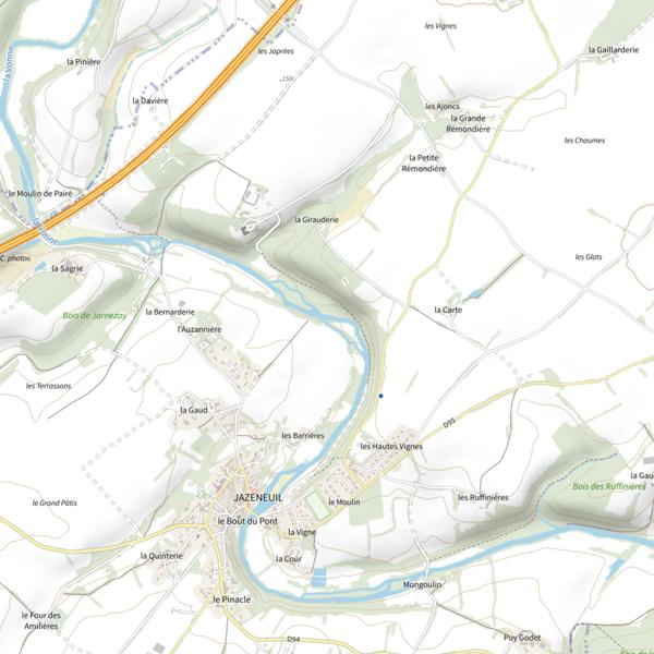 Plan cartographique de Moulin neuf (Vienne)
