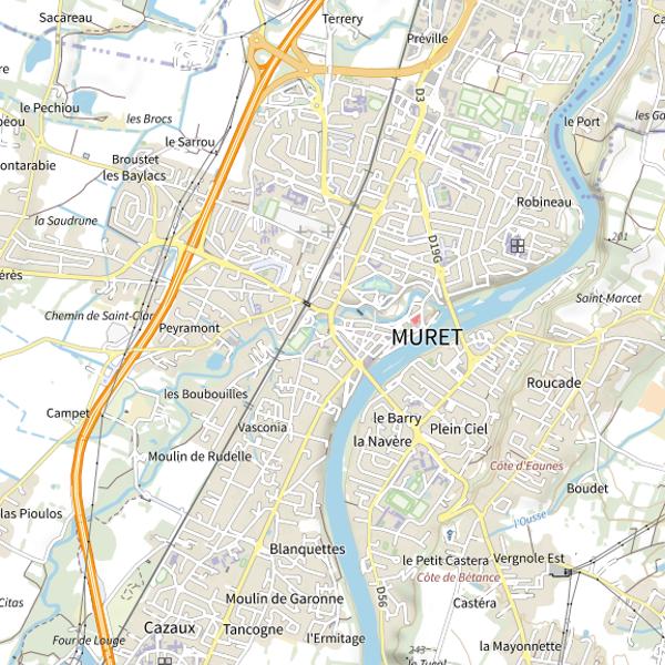 Plan cartographique de Muret