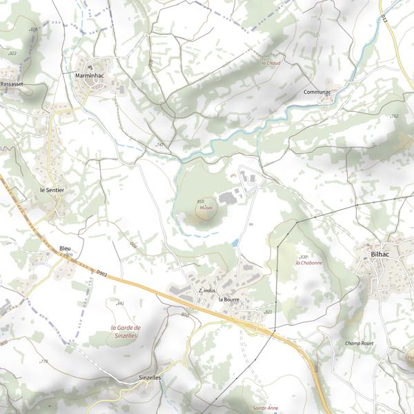 Plan cartographique de Musac