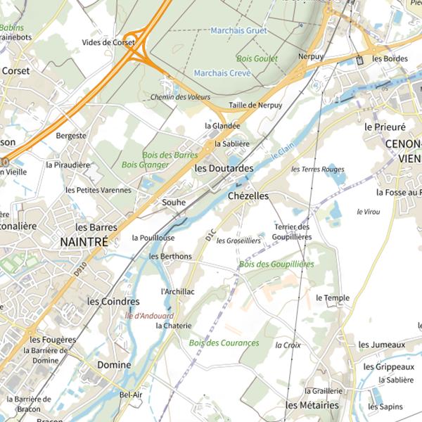 Plan cartographique de Naintre