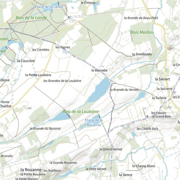 Plan cartographique de Nauticarp - Étang la Loubière