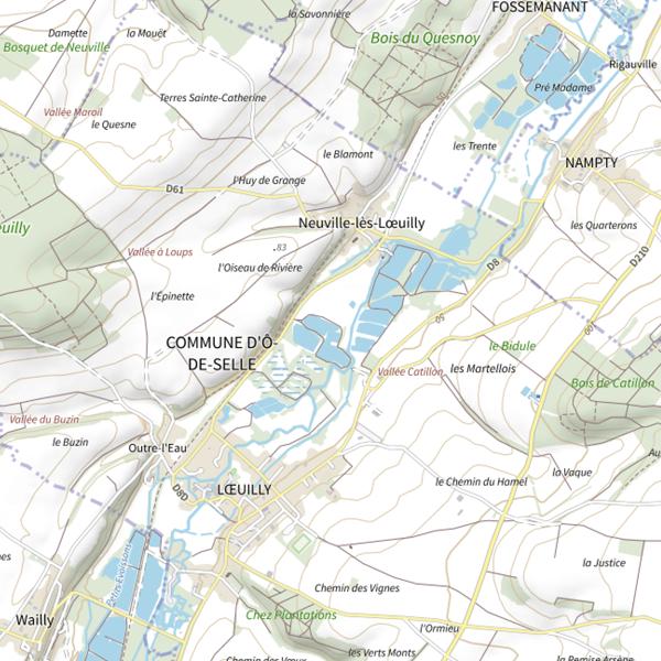 Plan cartographique de Neuville les Loeuilly Étang N° 2
