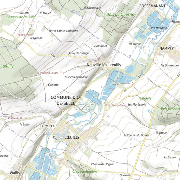 Plan cartographique de Neuville les Loeuilly , Étang N°1 Carpodrome