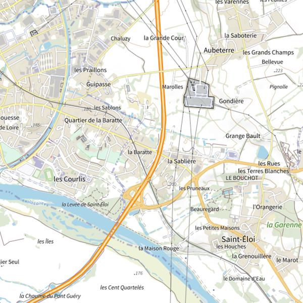 Plan cartographique de Nevers Pêche