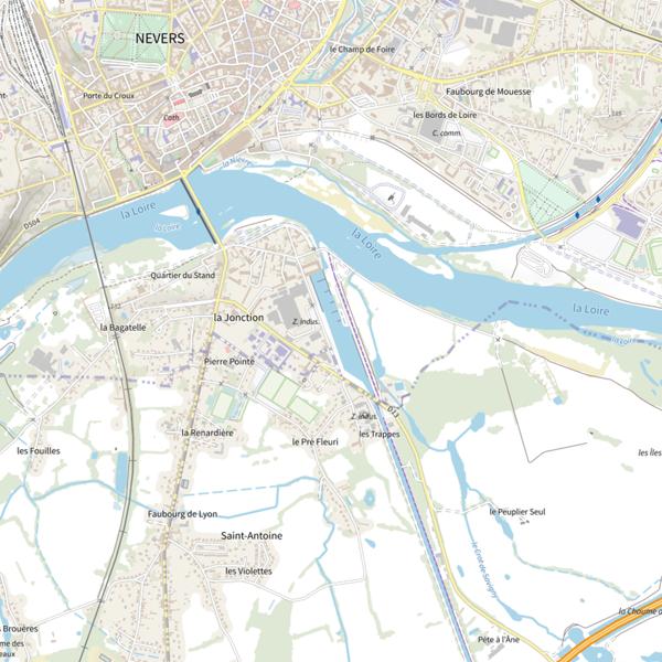 Plan cartographique de Nevers