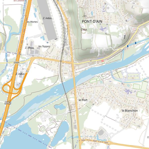Plan cartographique de No-kill Ain |Pont d'Ain
