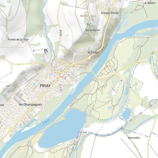 Plan cartographique de No-kill |Ain|Priay