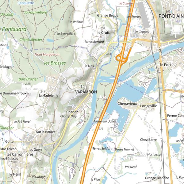 Plan cartographique de No-Kill Ain | Varambon