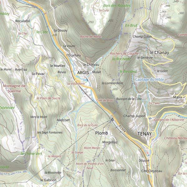Plan cartographique de No-kill Albarine | Argis | Le Villars