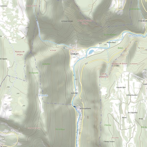 Plan cartographique de No-kill Albarine | Chaley
