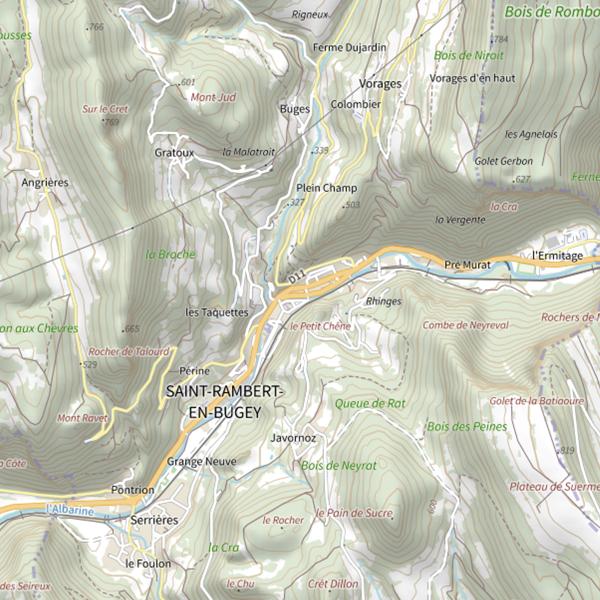 Plan cartographique de No-kill Albarine | Saint-Rambert-en-Bugey