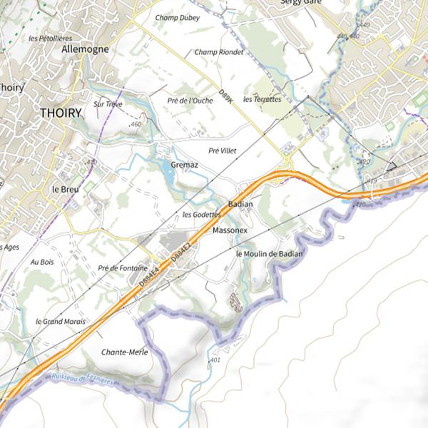 Plan cartographique de No-kill Allemogne | Thoiry