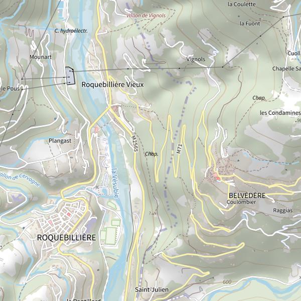 Plan cartographique de No-Kill de Roquebillière