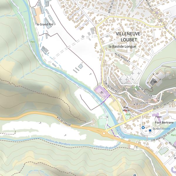 Plan cartographique de No-Kill de Villeneuve Loubet