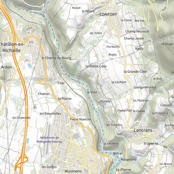 Plan cartographique de No-kill Valserine | Châtillon en Michaille