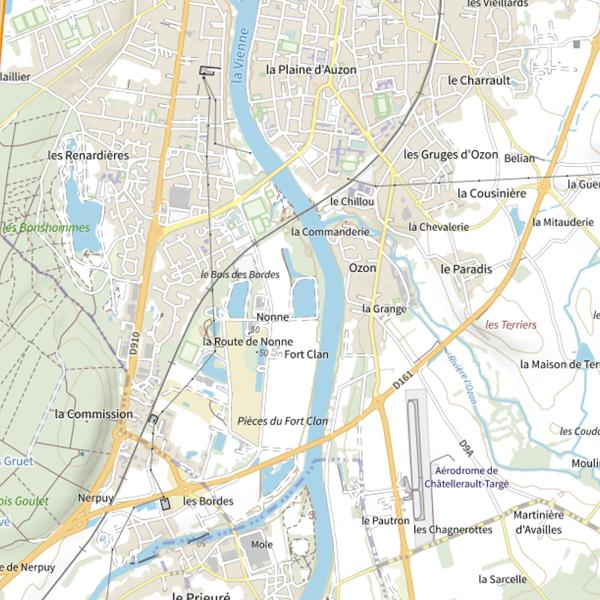 Plan cartographique de Nonnes (Châtellerault)