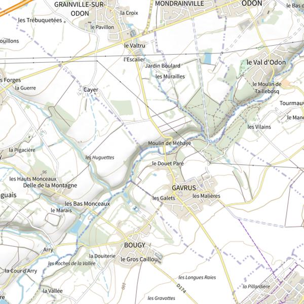 Plan cartographique de Odon