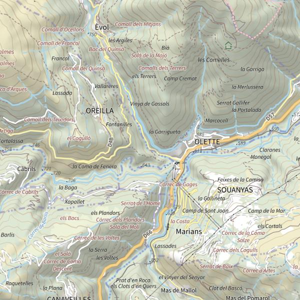 Plan cartographique de Olette