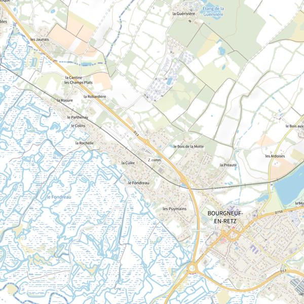 Plan cartographique de Orge et Houblon-La cave des Salines